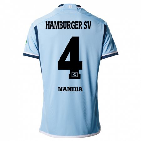Kandiny Enfant Maillot Shafiq Nandja #4 Bleu Tenues Extérieur 2023/24 T-Shirt