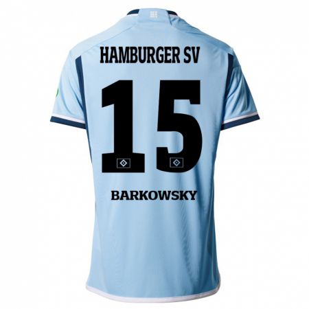 Kandiny Enfant Maillot Finn Barkowsky #15 Bleu Tenues Extérieur 2023/24 T-Shirt