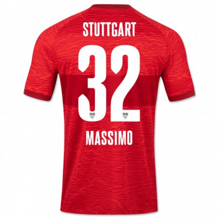 Kandiny Enfant Maillot Roberto Massimo #32 Rouge Tenues Extérieur 2023/24 T-Shirt