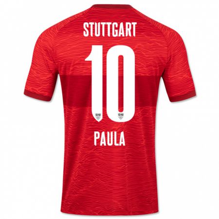 Kandiny Enfant Maillot Raul Paula #10 Rouge Tenues Extérieur 2023/24 T-Shirt