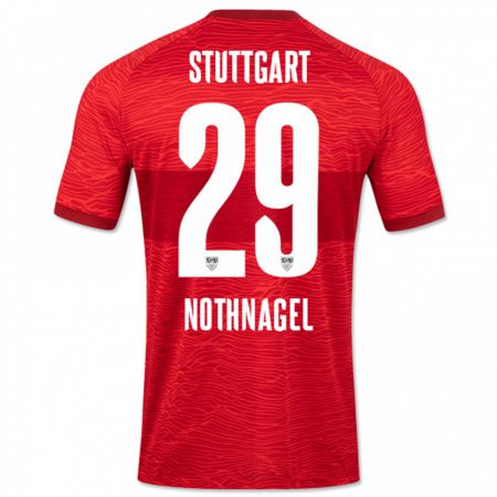 Kandiny Enfant Maillot Dominik Nothnagel #29 Rouge Tenues Extérieur 2023/24 T-Shirt