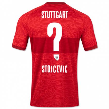 Kandiny Enfant Maillot Martin Stojcevic #0 Rouge Tenues Extérieur 2023/24 T-Shirt