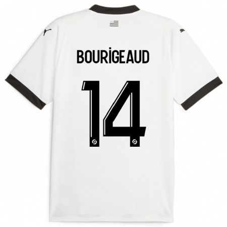 Kandiny Enfant Maillot Benjamin Bourigeaud #14 Blanc Tenues Extérieur 2023/24 T-Shirt