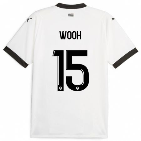 Kandiny Enfant Maillot Christopher Wooh #15 Blanc Tenues Extérieur 2023/24 T-Shirt