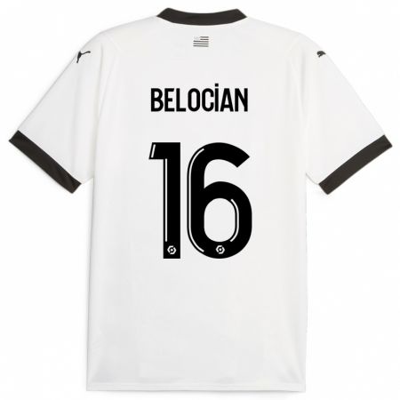 Kandiny Enfant Maillot Jeanuël Belocian #16 Blanc Tenues Extérieur 2023/24 T-Shirt