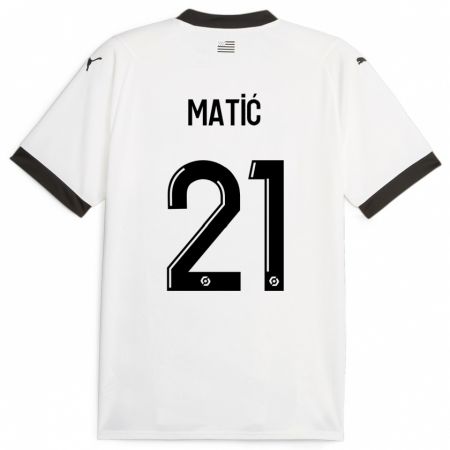 Kandiny Enfant Maillot Nemanja Matic #21 Blanc Tenues Extérieur 2023/24 T-Shirt
