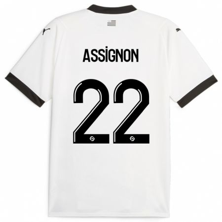 Kandiny Enfant Maillot Lorenz Assignon #22 Blanc Tenues Extérieur 2023/24 T-Shirt