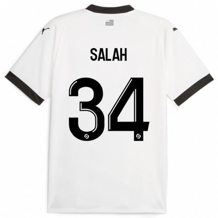 Kandiny Enfant Maillot Ibrahim Salah #34 Blanc Tenues Extérieur 2023/24 T-Shirt