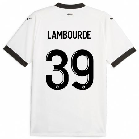 Kandiny Enfant Maillot Mathis Lambourde #39 Blanc Tenues Extérieur 2023/24 T-Shirt