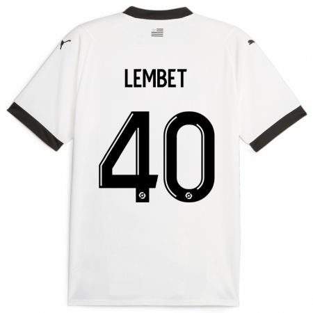 Kandiny Enfant Maillot Geoffrey Lembet #40 Blanc Tenues Extérieur 2023/24 T-Shirt