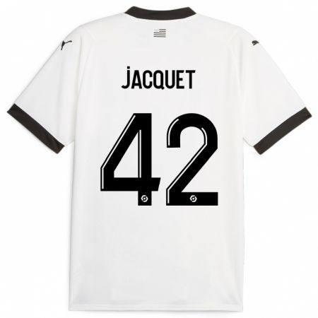 Kandiny Enfant Maillot Jérémy Jacquet #42 Blanc Tenues Extérieur 2023/24 T-Shirt