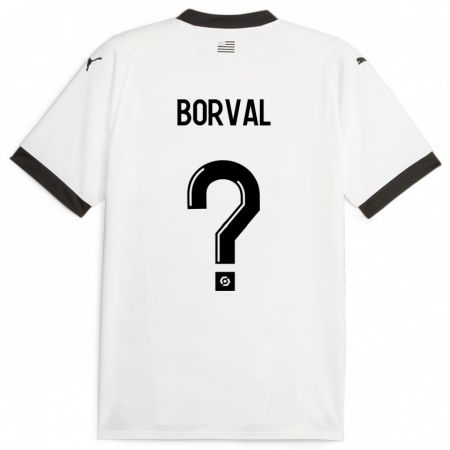 Kandiny Enfant Maillot Cyril Borval #0 Blanc Tenues Extérieur 2023/24 T-Shirt