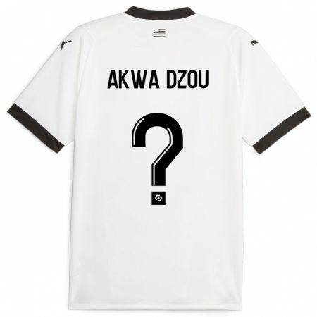 Kandiny Enfant Maillot Yoan Akwa Dzou #0 Blanc Tenues Extérieur 2023/24 T-Shirt