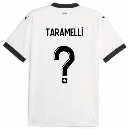 Kandiny Enfant Maillot Valentin Taramelli #0 Blanc Tenues Extérieur 2023/24 T-Shirt