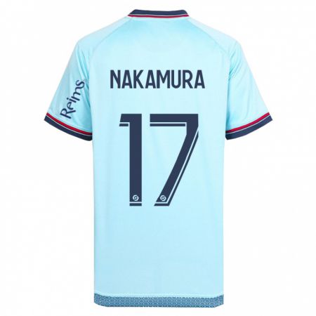 Kandiny Enfant Maillot Keito Nakamura #17 Bleu Ciel Tenues Extérieur 2023/24 T-Shirt