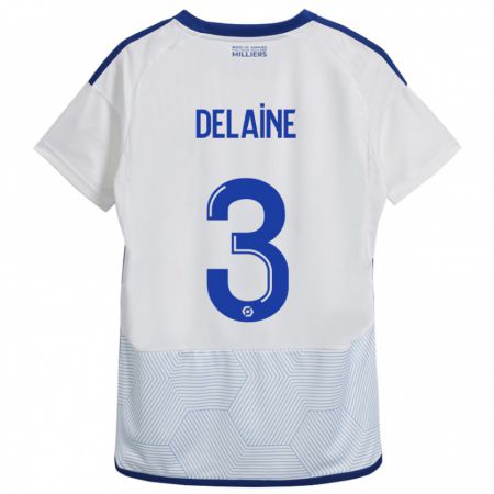 Kandiny Enfant Maillot Thomas Delaine #3 Blanc Tenues Extérieur 2023/24 T-Shirt