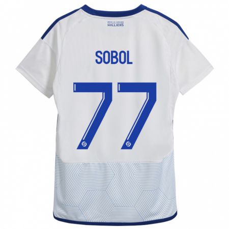 Kandiny Enfant Maillot Eduard Sobol #77 Blanc Tenues Extérieur 2023/24 T-Shirt