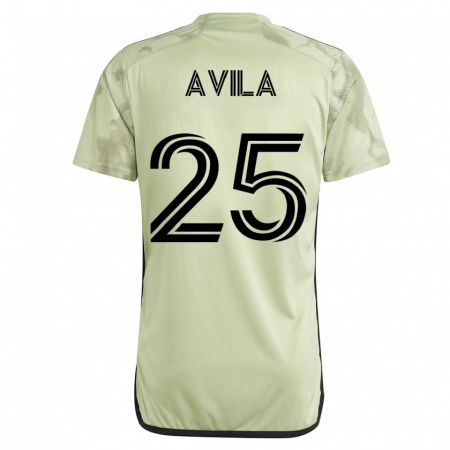 Kandiny Enfant Maillot Armando Avila #25 Vert Tenues Extérieur 2023/24 T-Shirt