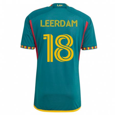 Kandiny Enfant Maillot Kelvin Leerdam #18 Vert Tenues Extérieur 2023/24 T-Shirt