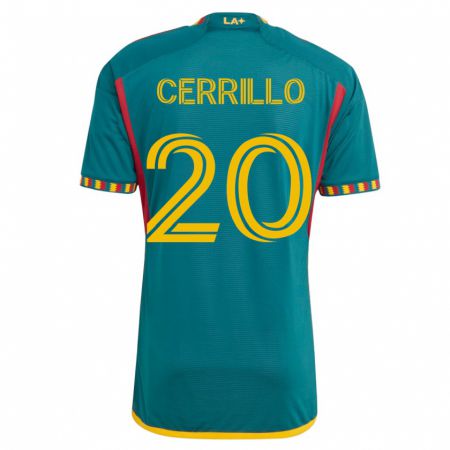 Kandiny Enfant Maillot Edwin Cerrillo #20 Vert Tenues Extérieur 2023/24 T-Shirt