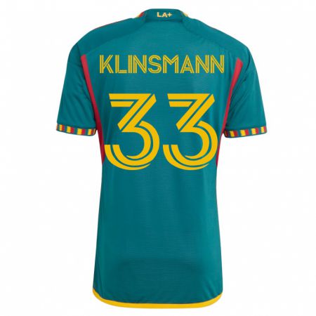 Kandiny Enfant Maillot Jonathan Klinsmann #33 Vert Tenues Extérieur 2023/24 T-Shirt