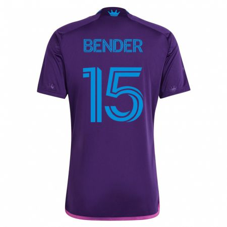 Kandiny Enfant Maillot Ben Bender #15 Violet Tenues Extérieur 2023/24 T-Shirt