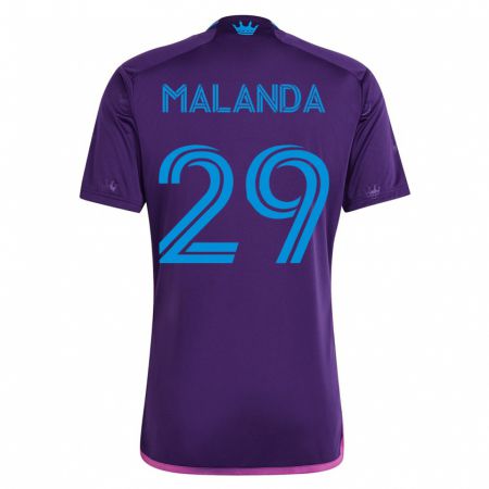 Kandiny Enfant Maillot Adilson Malanda #29 Violet Tenues Extérieur 2023/24 T-Shirt