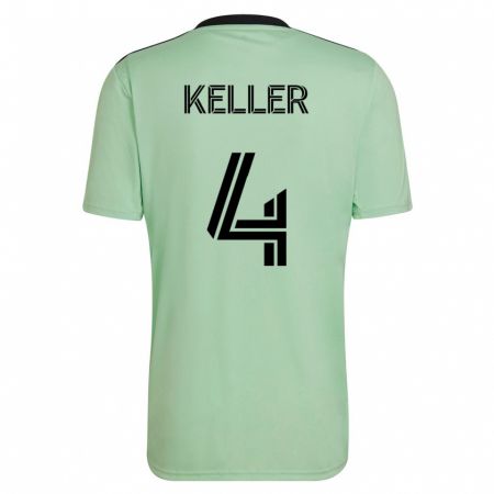 Kandiny Enfant Maillot Kipp Keller #4 Vert Clair Tenues Extérieur 2023/24 T-Shirt
