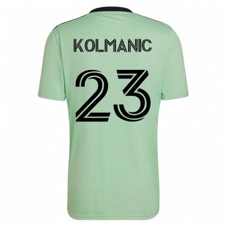 Kandiny Enfant Maillot Zan Kolmanic #23 Vert Clair Tenues Extérieur 2023/24 T-Shirt