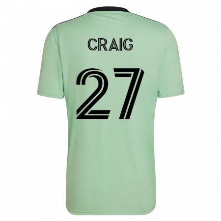 Kandiny Enfant Maillot Brandan Craig #27 Vert Clair Tenues Extérieur 2023/24 T-Shirt