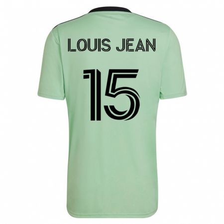 Kandiny Enfant Maillot Steeve Louis-Jean #15 Vert Clair Tenues Extérieur 2023/24 T-Shirt