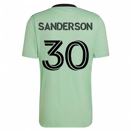 Kandiny Enfant Maillot Spencer Sanderson #30 Vert Clair Tenues Extérieur 2023/24 T-Shirt