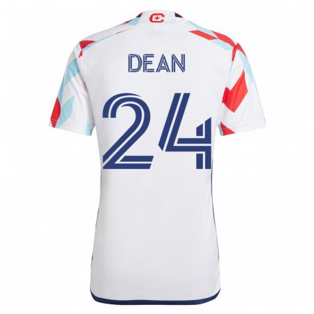 Kandiny Enfant Maillot Jonathan Dean #24 Blanc Bleu Tenues Extérieur 2023/24 T-Shirt