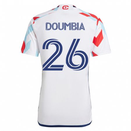 Kandiny Enfant Maillot Ousmane Doumbia #26 Blanc Bleu Tenues Extérieur 2023/24 T-Shirt