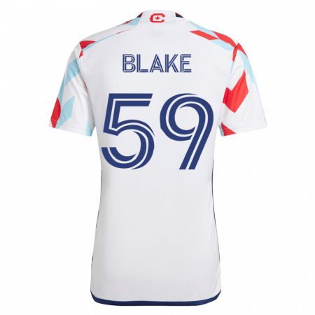 Kandiny Enfant Maillot Romain Blake #59 Blanc Bleu Tenues Extérieur 2023/24 T-Shirt