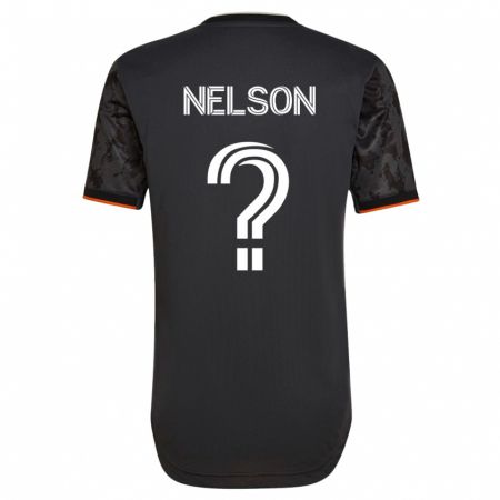 Kandiny Enfant Maillot Michael Nelson #0 Noir Tenues Extérieur 2023/24 T-Shirt