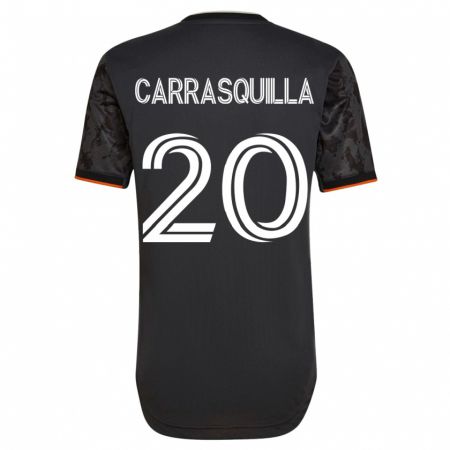 Kandiny Enfant Maillot Adalberto Carrasquilla #20 Noir Tenues Extérieur 2023/24 T-Shirt