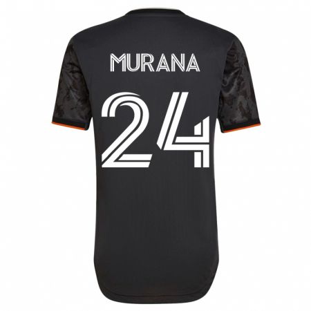Kandiny Enfant Maillot Mujeeb Murana #24 Noir Tenues Extérieur 2023/24 T-Shirt