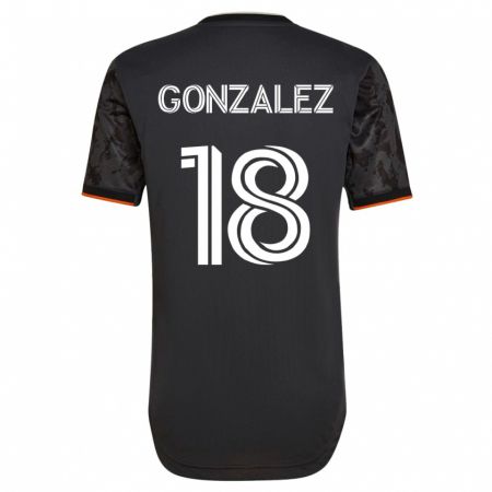 Kandiny Enfant Maillot Diego Gonzalez #18 Noir Tenues Extérieur 2023/24 T-Shirt