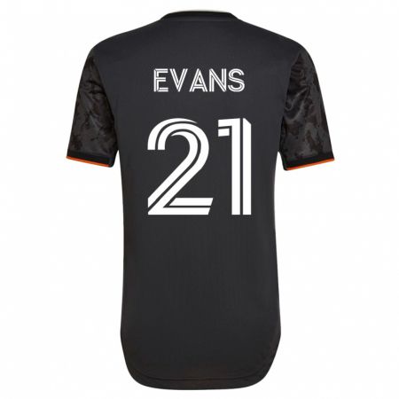 Kandiny Enfant Maillot Jacob Evans #21 Noir Tenues Extérieur 2023/24 T-Shirt