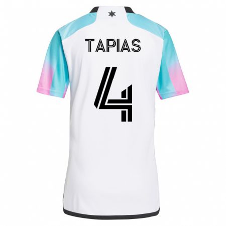 Kandiny Enfant Maillot Miguel Tapias #4 Blanc Tenues Extérieur 2023/24 T-Shirt
