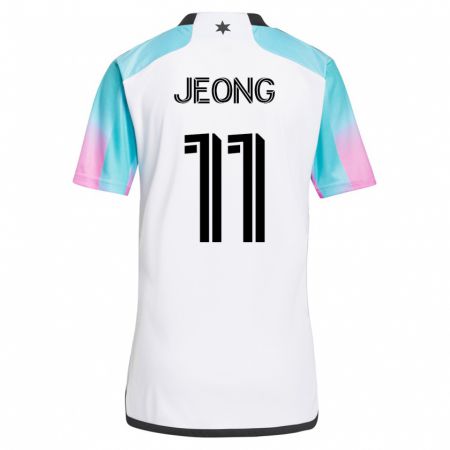 Kandiny Enfant Maillot Sang-Bin Jeong #11 Blanc Tenues Extérieur 2023/24 T-Shirt
