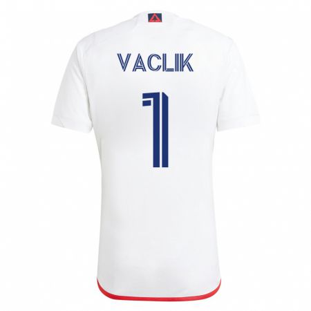 Kandiny Enfant Maillot Tomas Vaclik #1 Blanc Rouge Tenues Extérieur 2023/24 T-Shirt