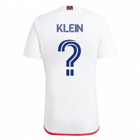 Kandiny Enfant Maillot Eric Klein #0 Blanc Rouge Tenues Extérieur 2023/24 T-Shirt
