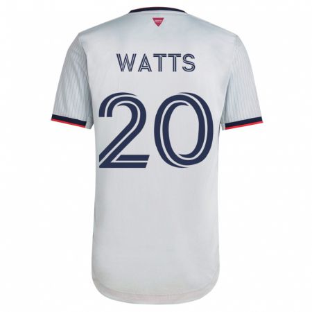 Kandiny Enfant Maillot Akil Watts #20 Blanc Tenues Extérieur 2023/24 T-Shirt