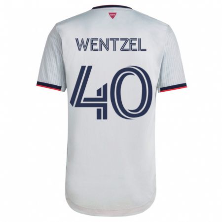 Kandiny Enfant Maillot Michael Wentzel #40 Blanc Tenues Extérieur 2023/24 T-Shirt