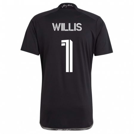 Kandiny Enfant Maillot Joe Willis #1 Noir Tenues Extérieur 2023/24 T-Shirt