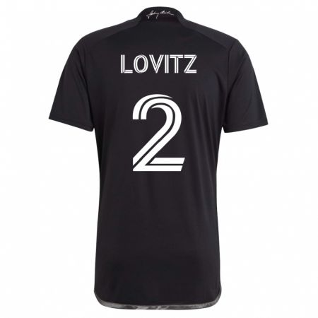 Kandiny Enfant Maillot Daniel Lovitz #2 Noir Tenues Extérieur 2023/24 T-Shirt