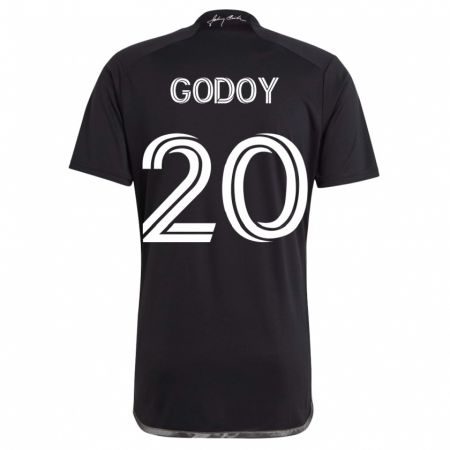 Kandiny Enfant Maillot Aníbal Godoy #20 Noir Tenues Extérieur 2023/24 T-Shirt