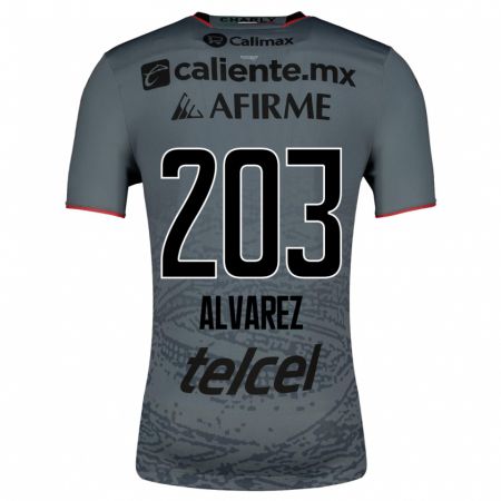 Kandiny Enfant Maillot Jaime Álvarez #203 Gris Tenues Extérieur 2023/24 T-Shirt